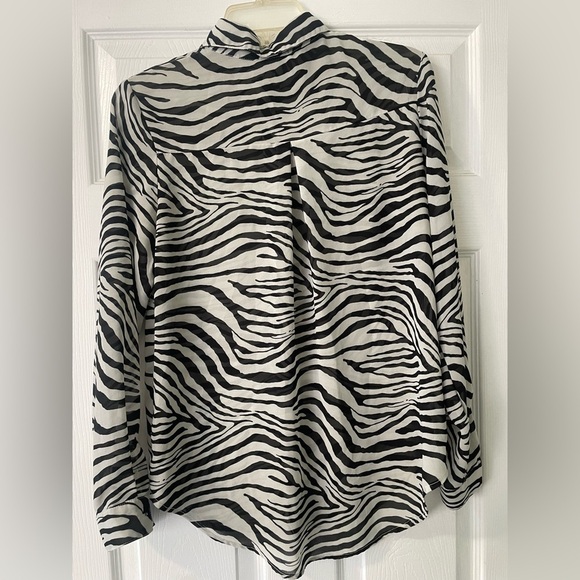 Princess Polly Zebra Print Sheer Blouse B69 - Picture 5 of 5